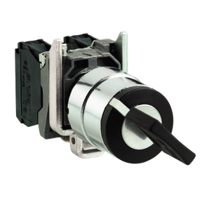 Schneider Electric 22mm Key Selector Switch; Round; 2-Position; 1NO; Maintained; 10A (Thermal); Key Removal: Left Position